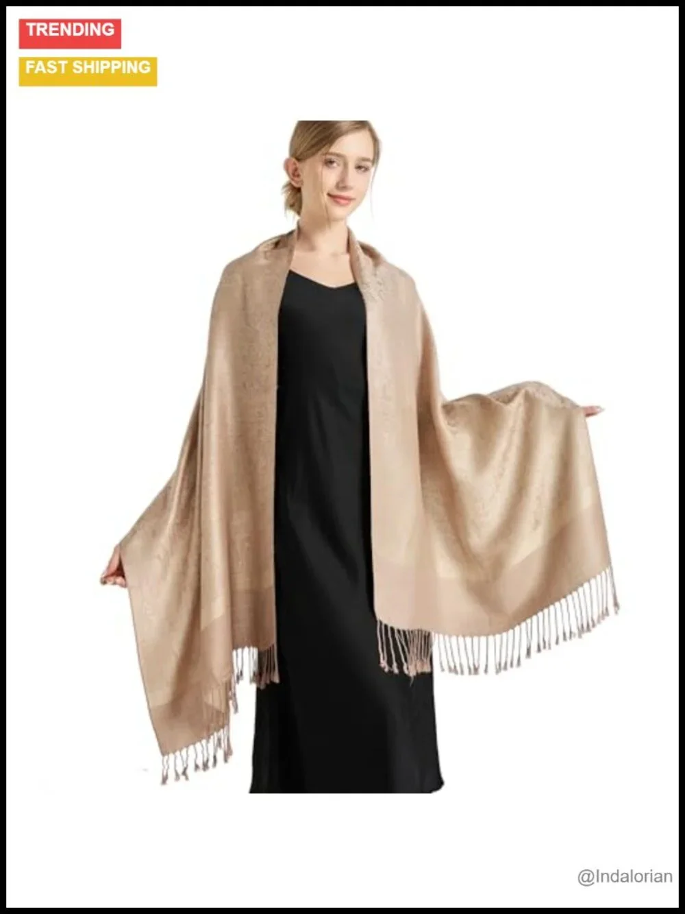 Silky Paisley Pashmina Shawl Wrap Double-Side Jacquard Evening Scarf Travel